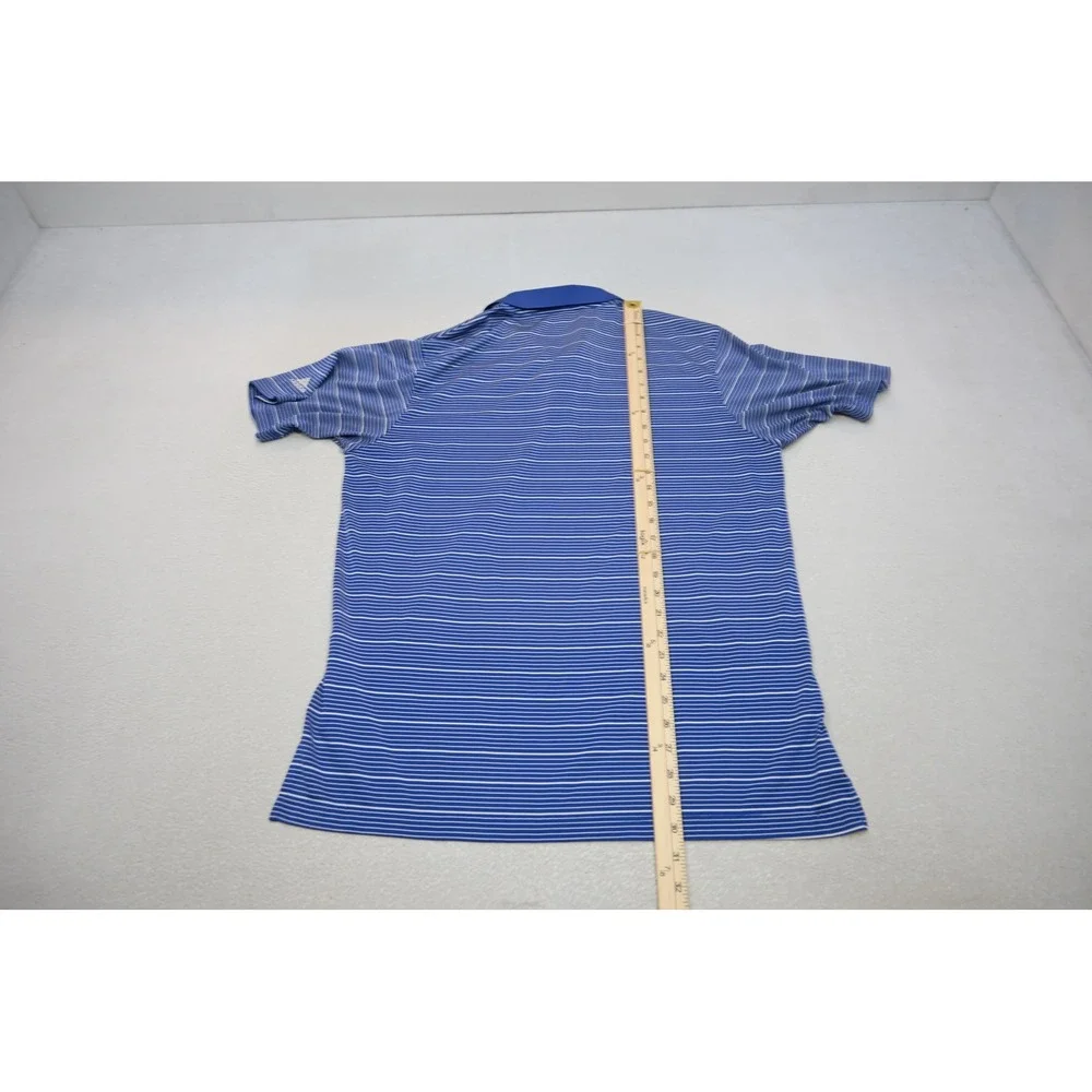 Adidas Golf Polo Shirt Mens Large Striped‎ Short Sleeve Athletic Performance EUC